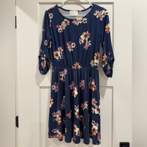 Navy Floral Dress